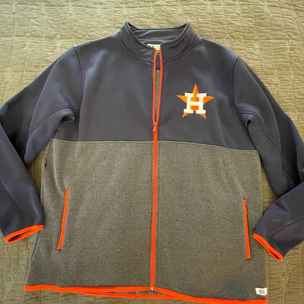 Astros MLB Gray Navy and Orange Jacket
